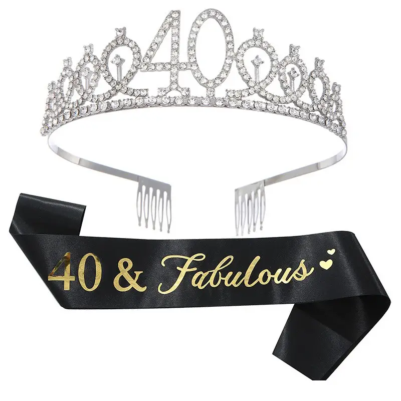 60 & fabulous Gold Diamond Hairband Set - Image 11