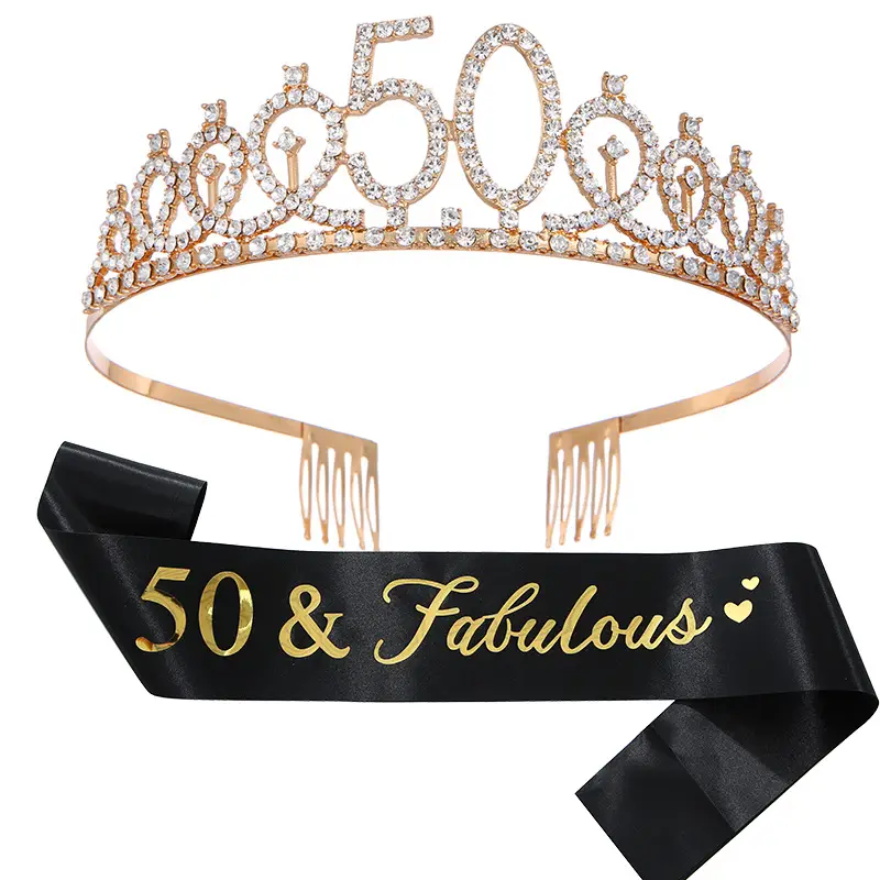 60 & fabulous Gold Diamond Hairband Set - Image 13