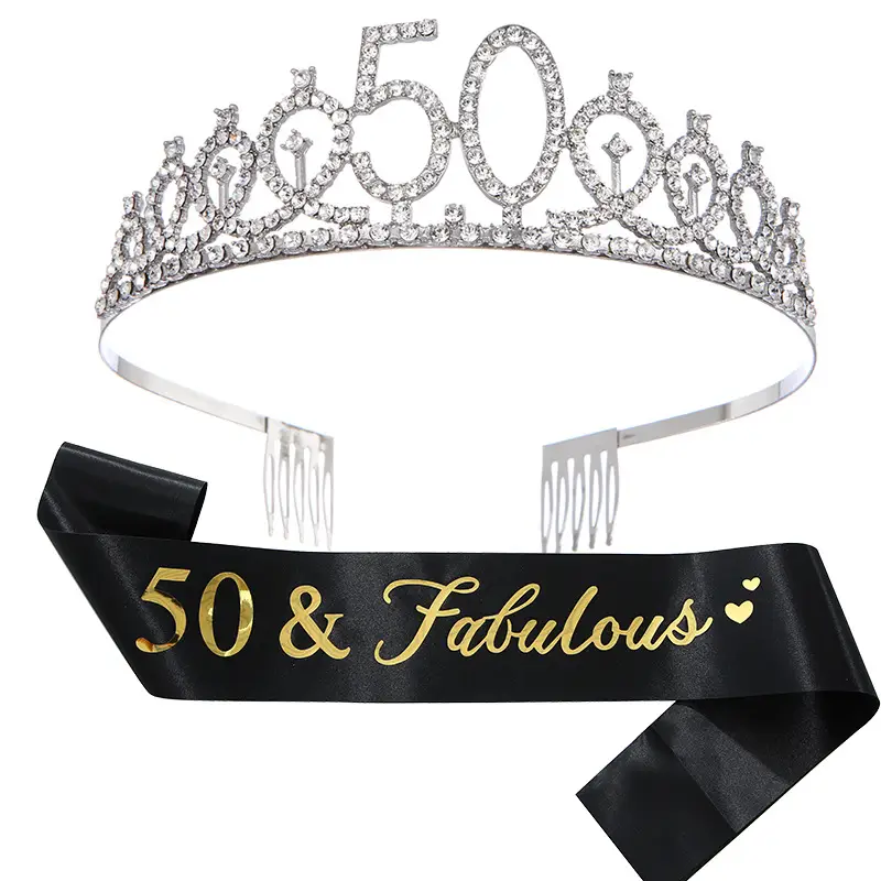 60 & fabulous Gold Diamond Hairband Set - Image 14