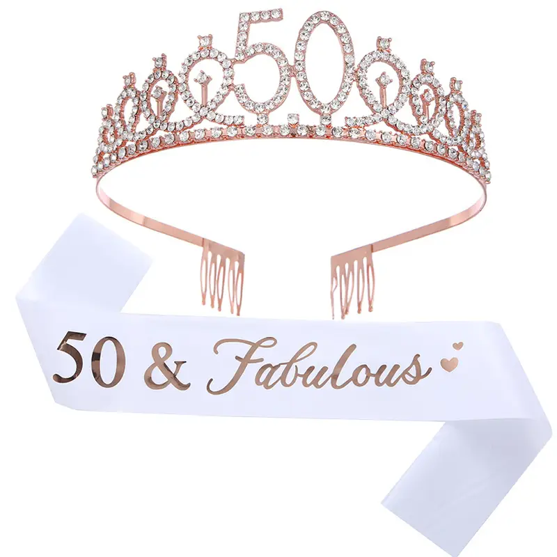 60 & fabulous Gold Diamond Hairband Set - Image 15