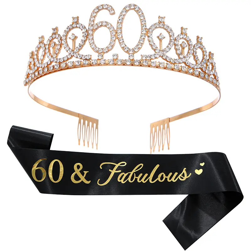 60 & fabulous Gold Diamond Hairband Set - Image 16