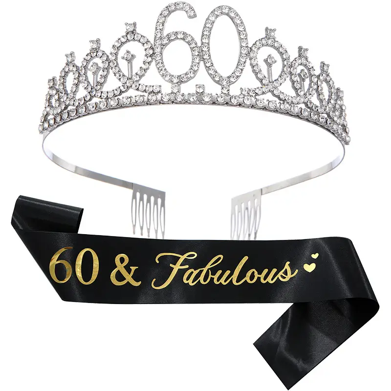 60 & fabulous Gold Diamond Hairband Set - Image 17