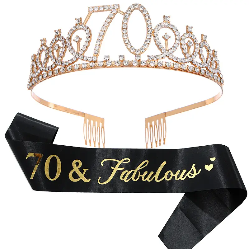 60 & fabulous Gold Diamond Hairband Set - Image 19
