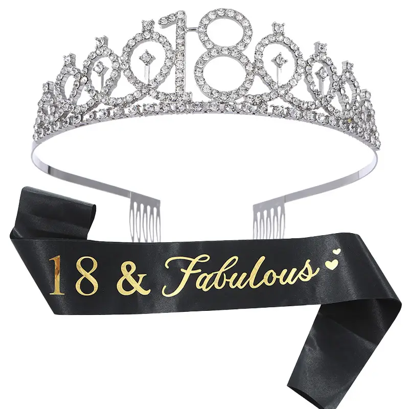60 & fabulous Gold Diamond Hairband Set - Image 2