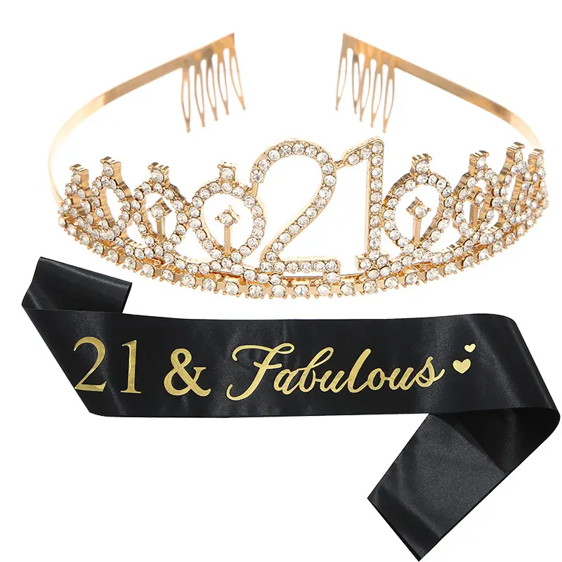 60 & fabulous Gold Diamond Hairband Set - Image 4