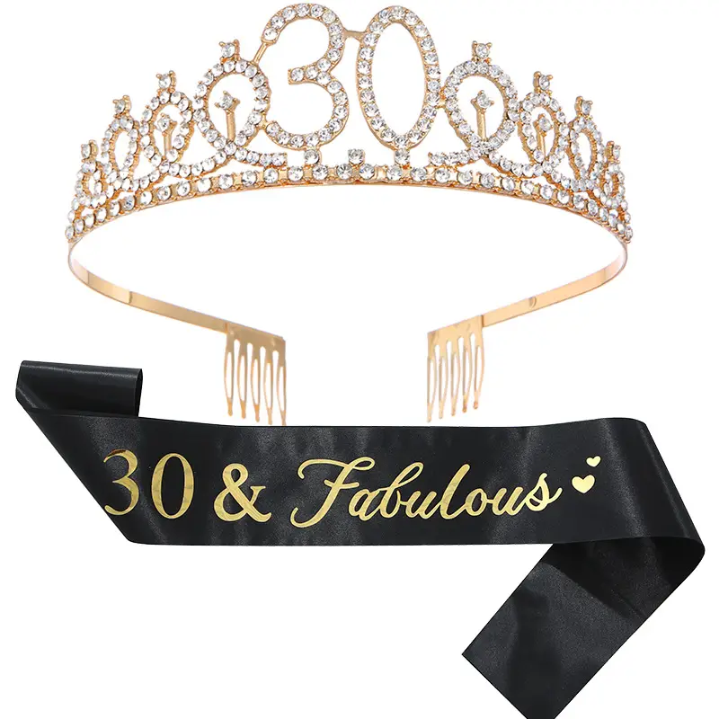 60 & fabulous Gold Diamond Hairband Set - Image 7