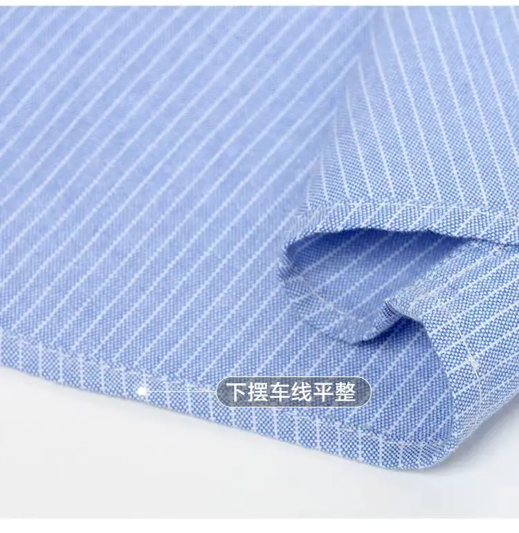 Men Cotton Vertical Stripe Shirt Light Blue Spring Autumn — feature 20