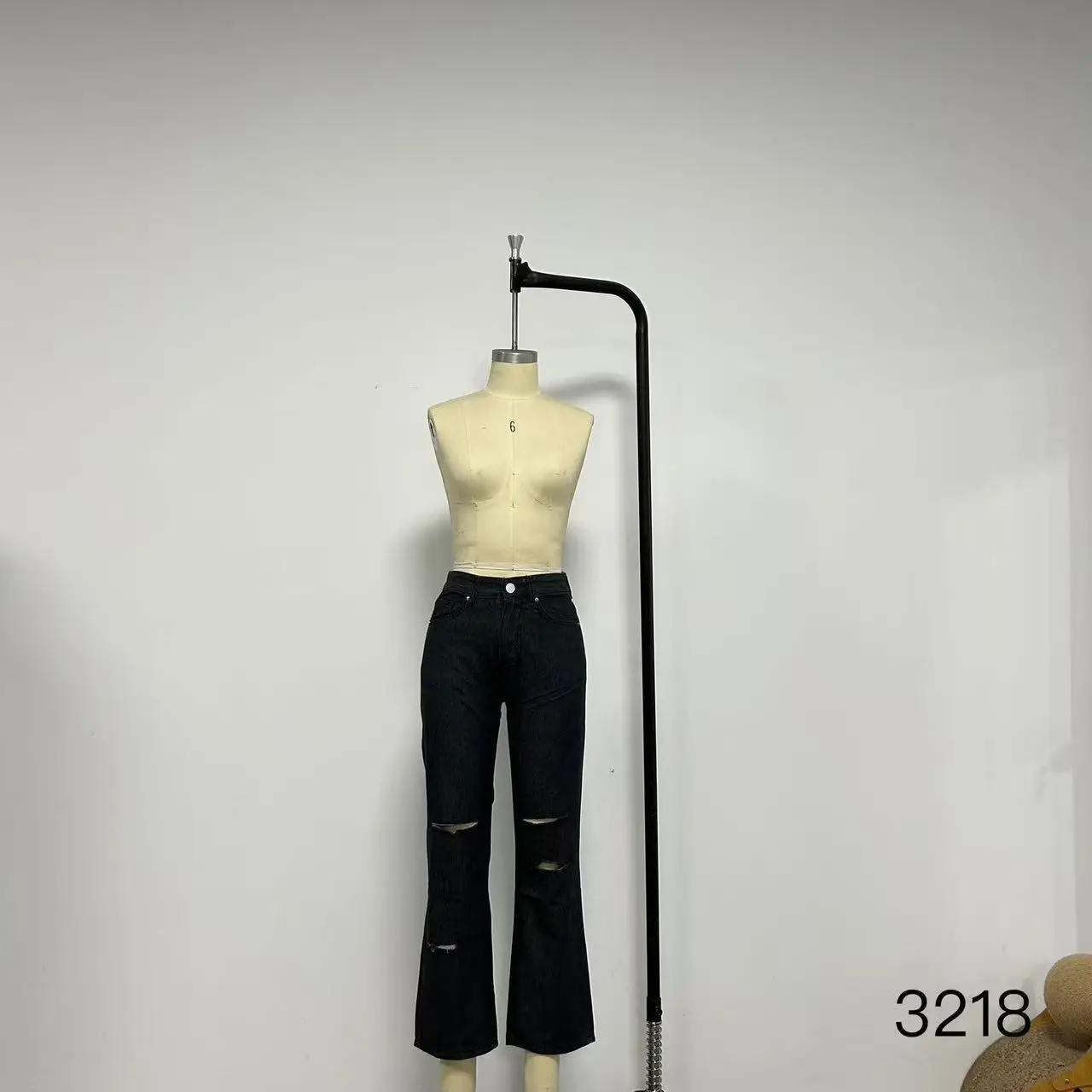 Black Ripped Denim Trousers for Women — feature 4