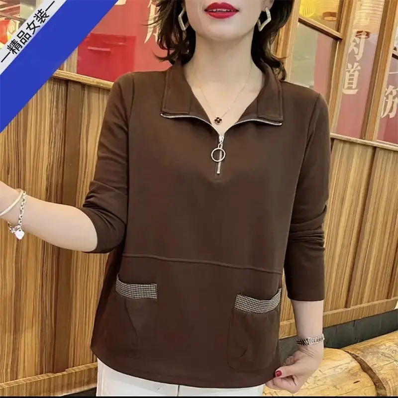 Women's Olive Green Zipper Pullover Sweater Long Sleeve - Image 6