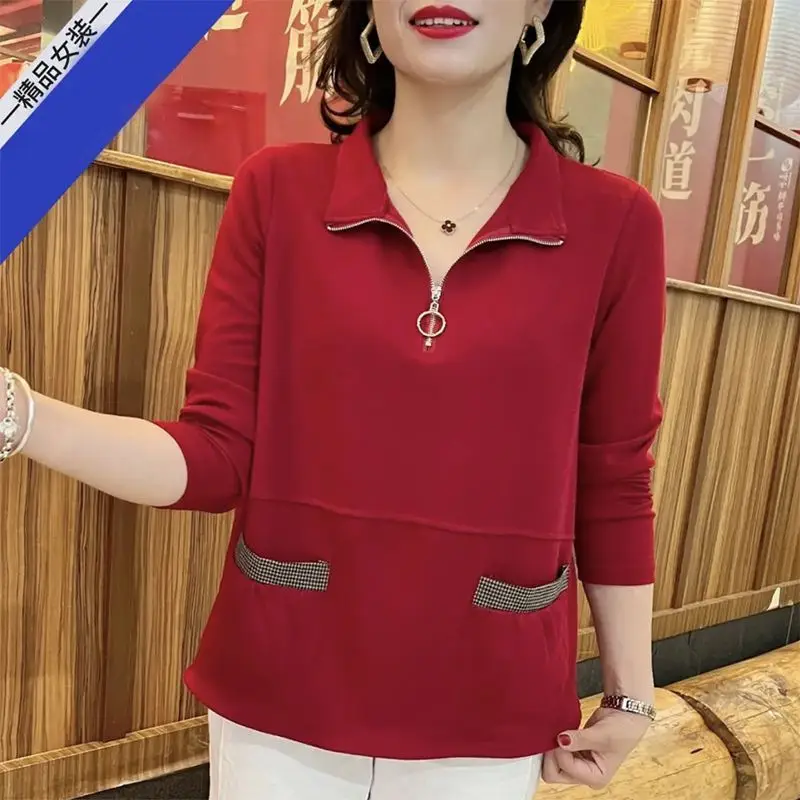 Women's Olive Green Zipper Pullover Sweater Long Sleeve - Image 7