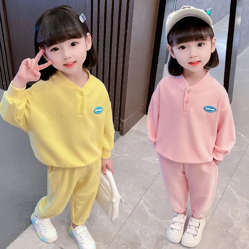 Girls Pink 2-Piece Sweater Suit 2025 Autumn - Image 4