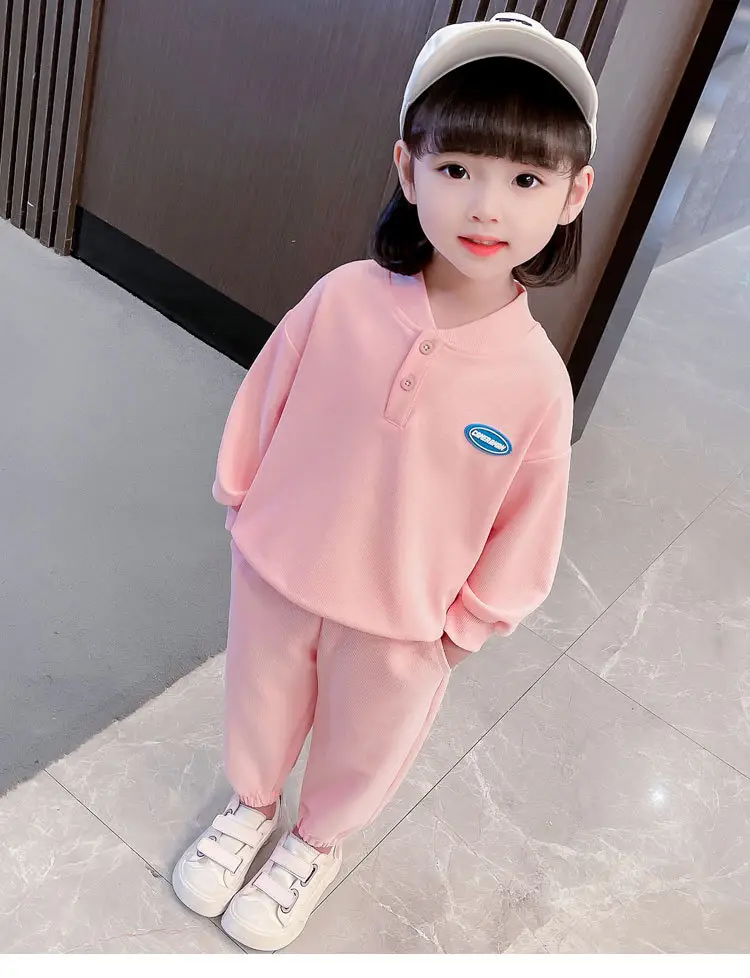 Girls Pink 2-Piece Sweater Suit 2025 Autumn — feature 1