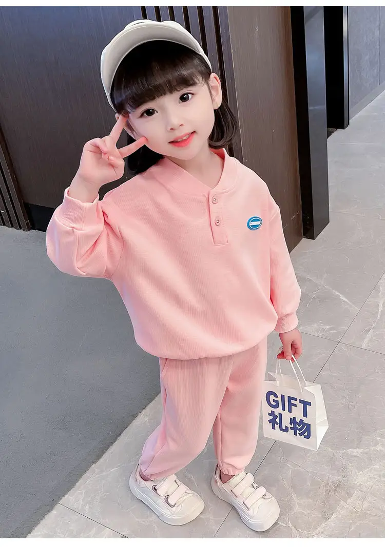 Girls Pink 2-Piece Sweater Suit 2025 Autumn — feature 8