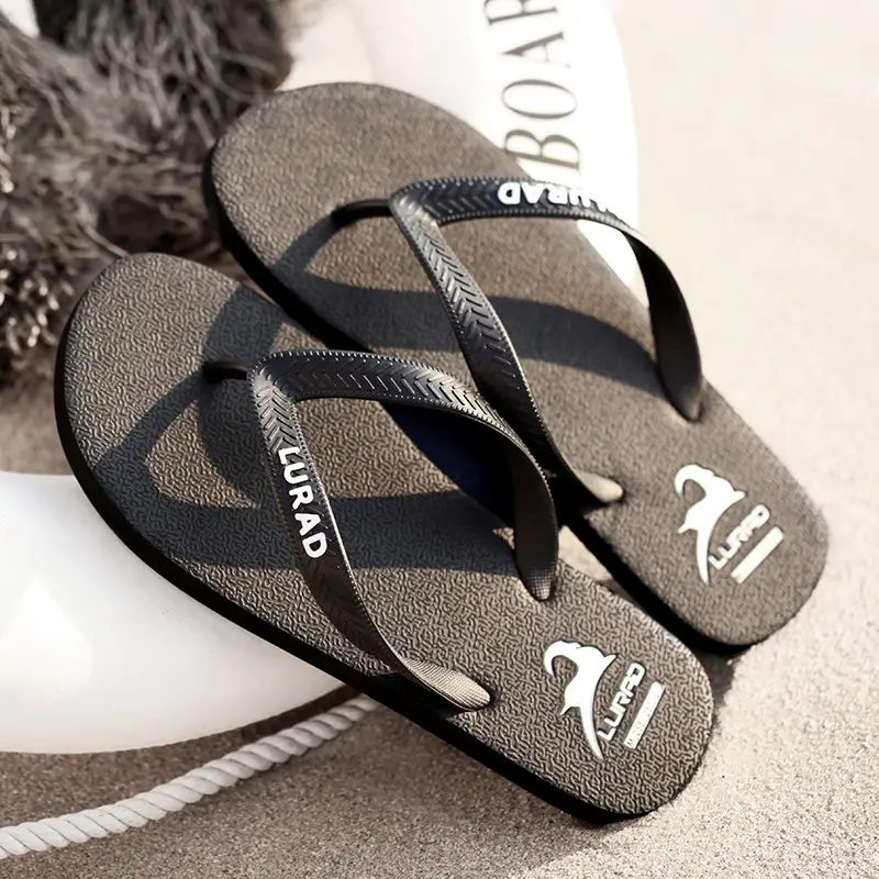 Lurao Men's Brown Non-Slip Casual Flip Flops