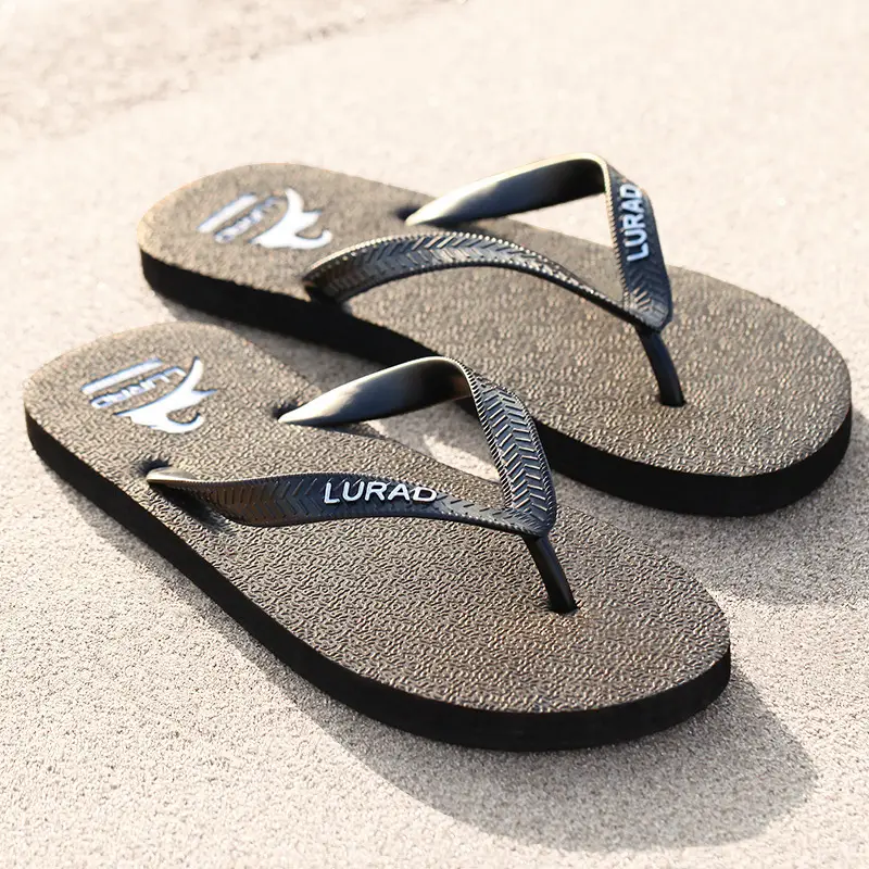 Lurao Men's Brown Non-Slip Casual Flip Flops