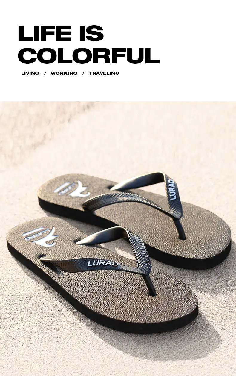 Lurao Men's Brown Non-Slip Casual Flip Flops — feature 2