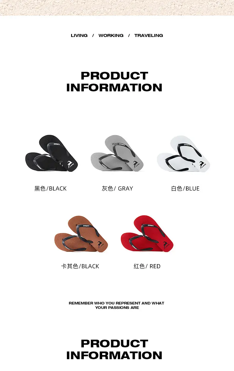 Lurao Men's Brown Non-Slip Casual Flip Flops — feature 3