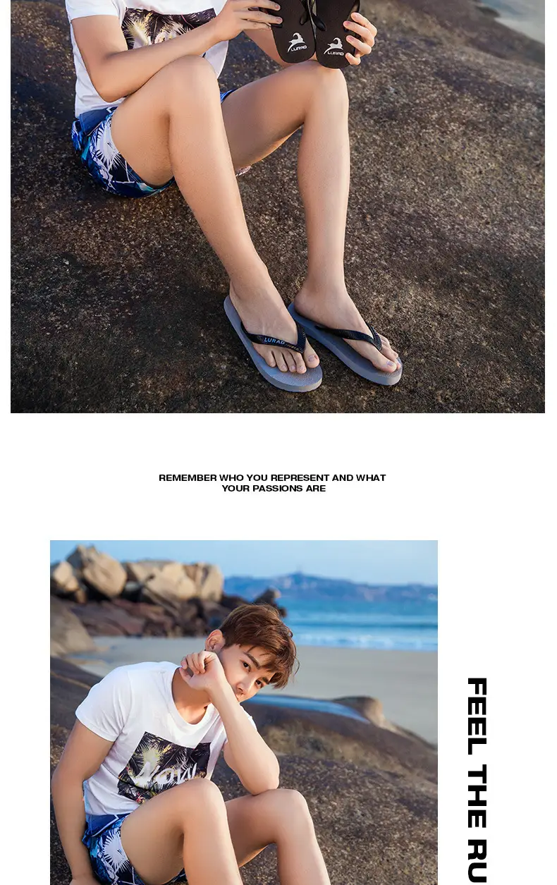 Lurao Men's Brown Non-Slip Casual Flip Flops — feature 5