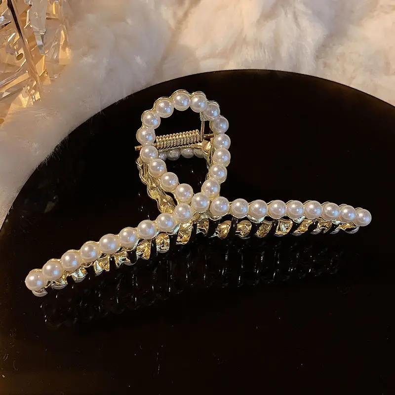 Elegant Metal Clip Pearl Hairpin Back for Women - Image 7