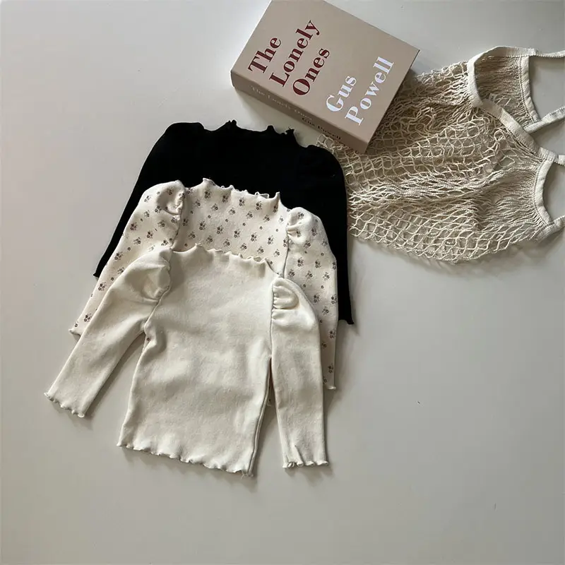 Korean Style Baby Long Sleeve T-Shirt White Black - Image 2