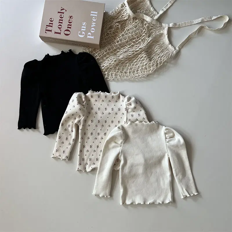 Korean Style Baby Long Sleeve T-Shirt White Black - Image 3
