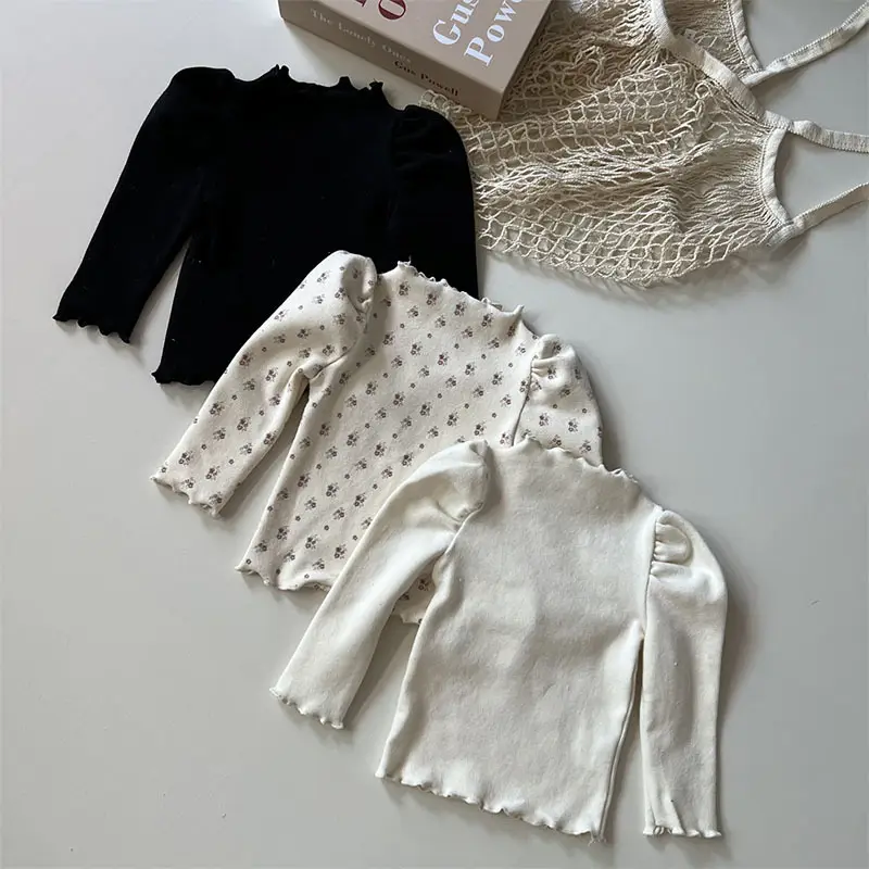 Korean Style Baby Long Sleeve T-Shirt White Black - Image 5