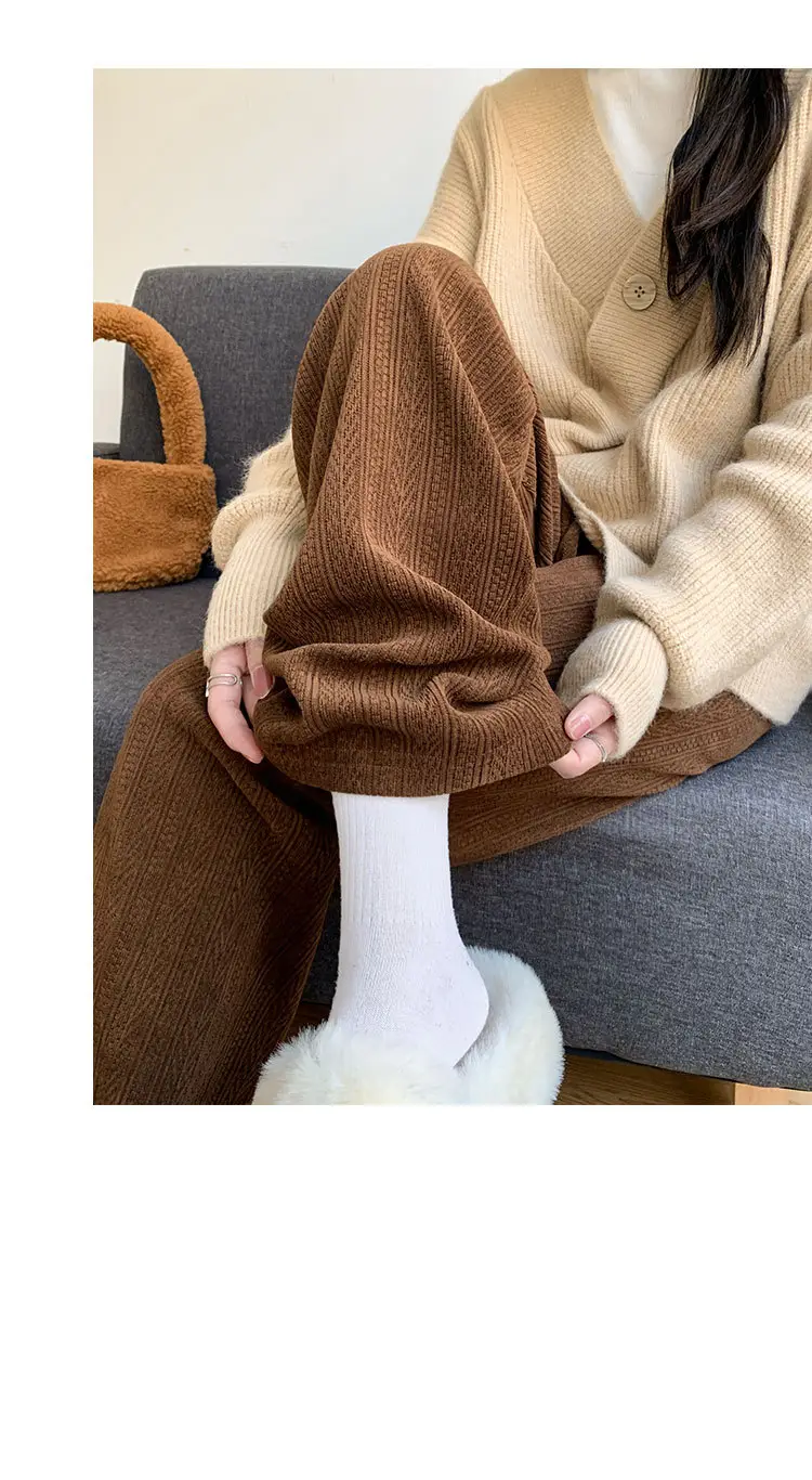Women's Chiffon Wide Leg Pants Winter Casual Wheat — feature 24