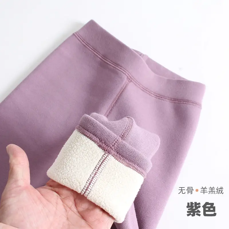 Girls Fleece Leggings White Capri Pants Autumn Winter - Image 5