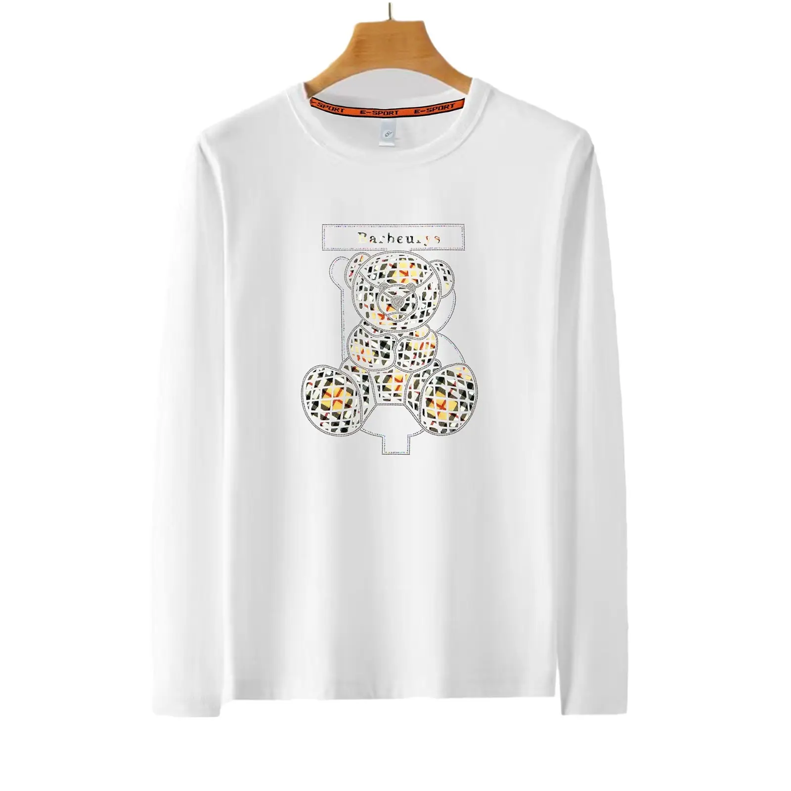 Men's Hot Diamond Long Sleeve T-Shirt Orange - Image 10