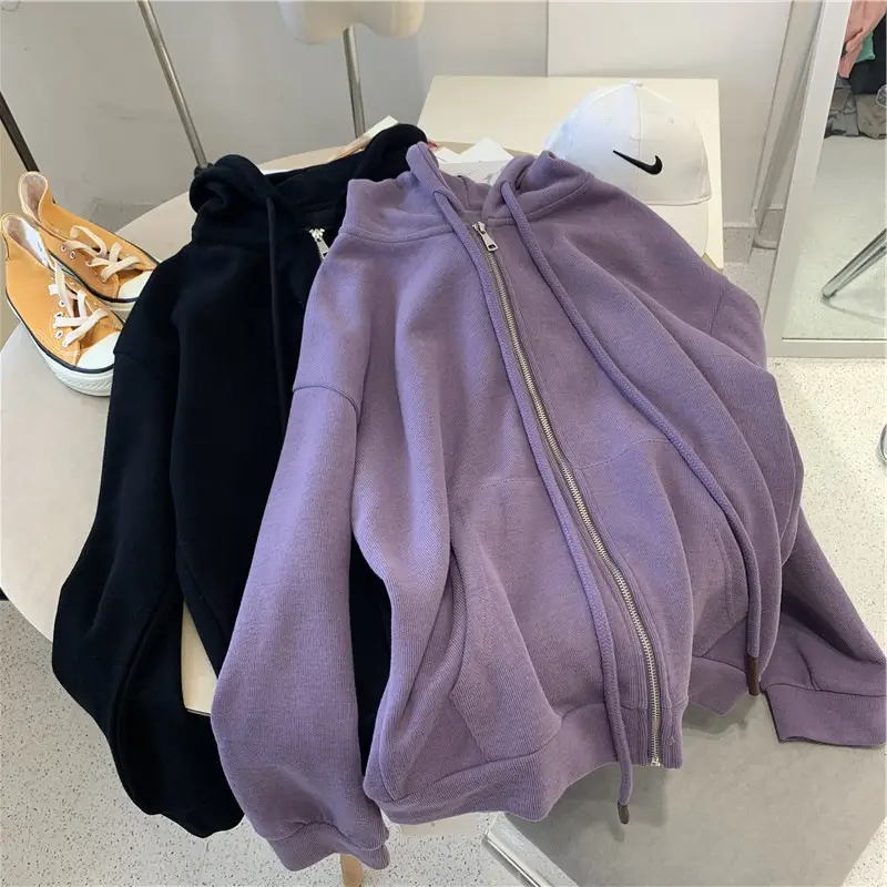 Purple Hooded Sweatshirt Women 2025 Winter Casual - Image 4
