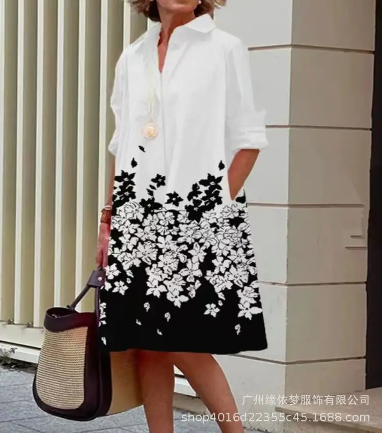 Pink Floral Printed Cardigan Dress for Women - Image 12