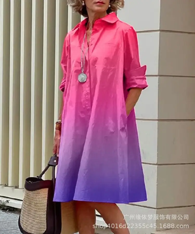 Pink Floral Printed Cardigan Dress for Women - Image 13