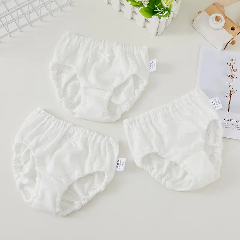 White Cotton Mesh Triangle Four Corner Baby Boys Girls Shorts 3 Pack - Image 7