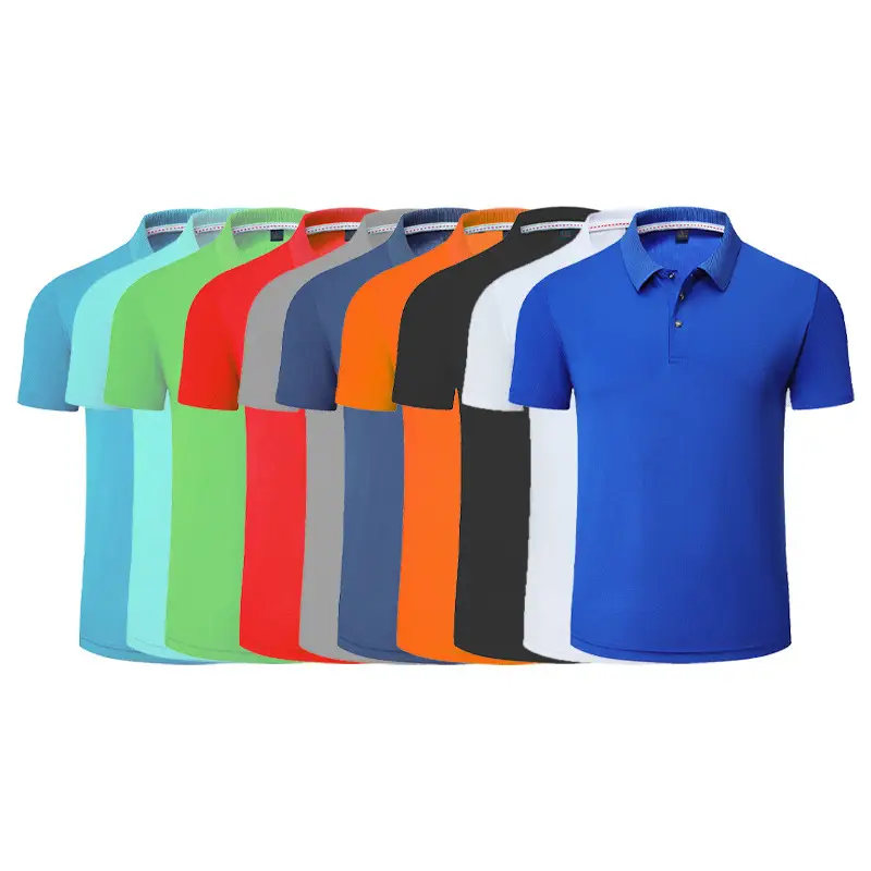 Men Blue Polo T-Shirt Collar Short Sleeve - Image 16