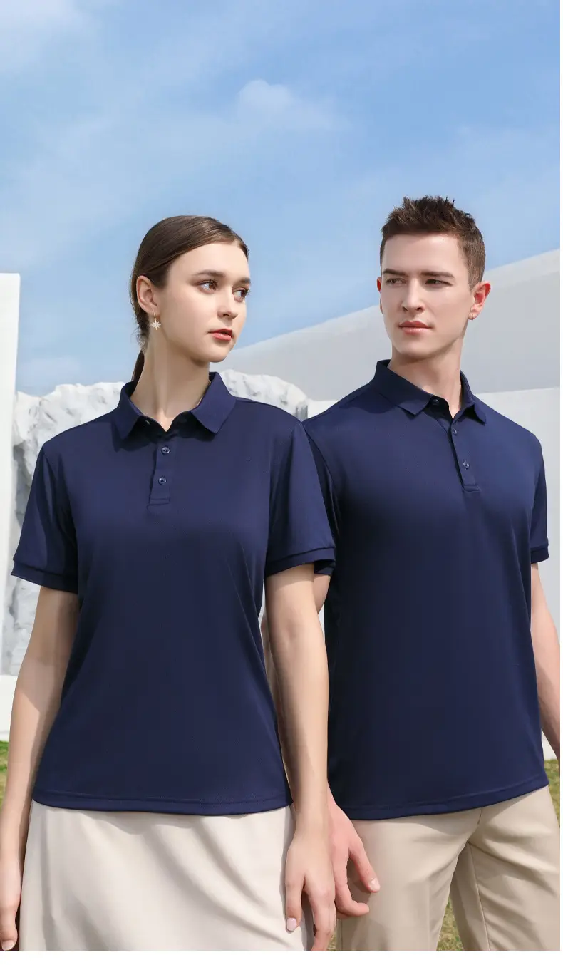 Men Blue Polo T-Shirt Collar Short Sleeve — feature 18