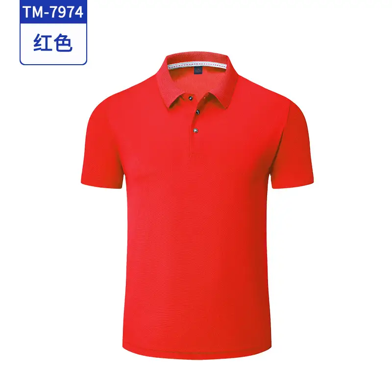 Men Blue Polo T-Shirt Collar Short Sleeve - Image 7