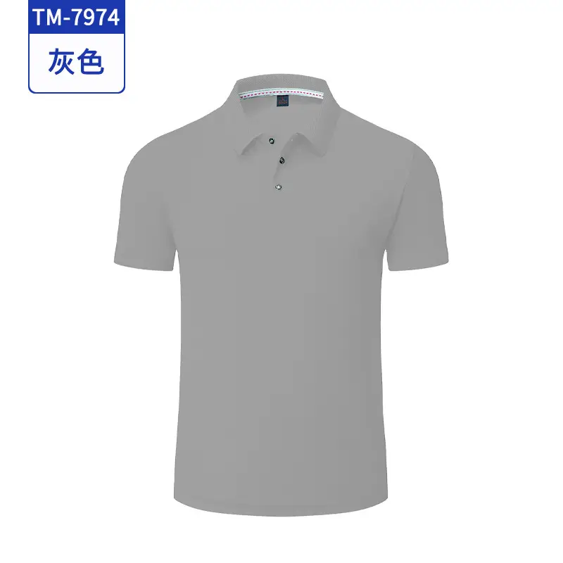 Men Blue Polo T-Shirt Collar Short Sleeve - Image 9