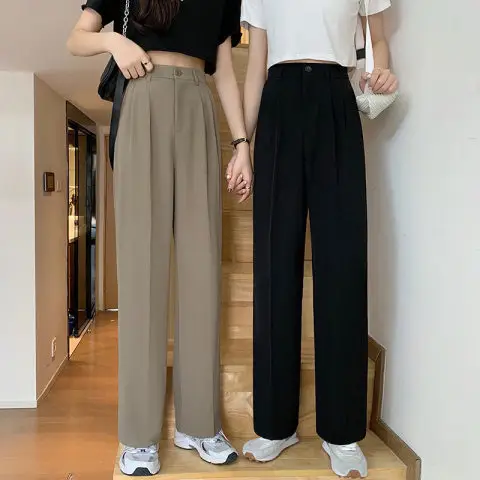 Women Khaki Wide Leg Pants High Waist Spring Autumn 2026 - Image 3