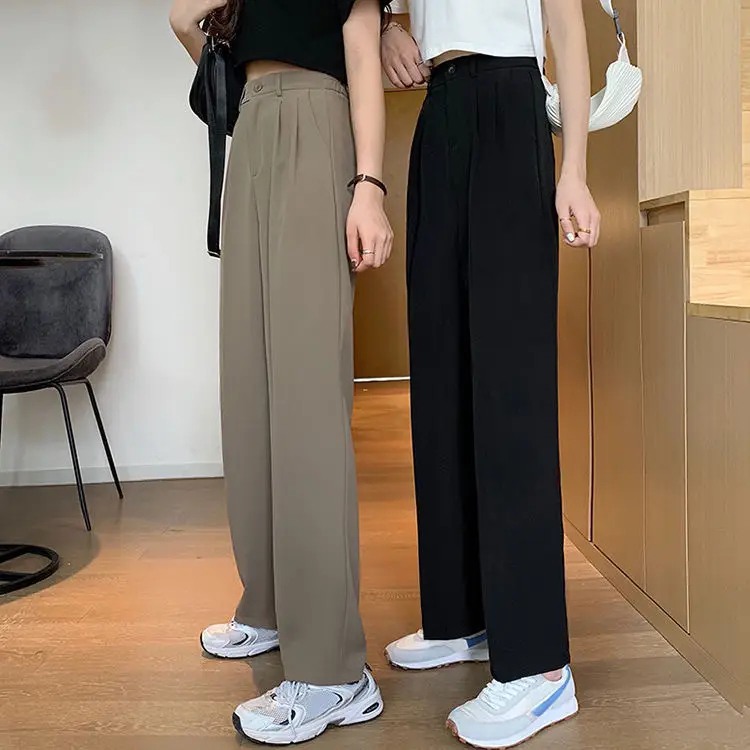 Women Khaki Wide Leg Pants High Waist Spring Autumn 2026 - Image 5