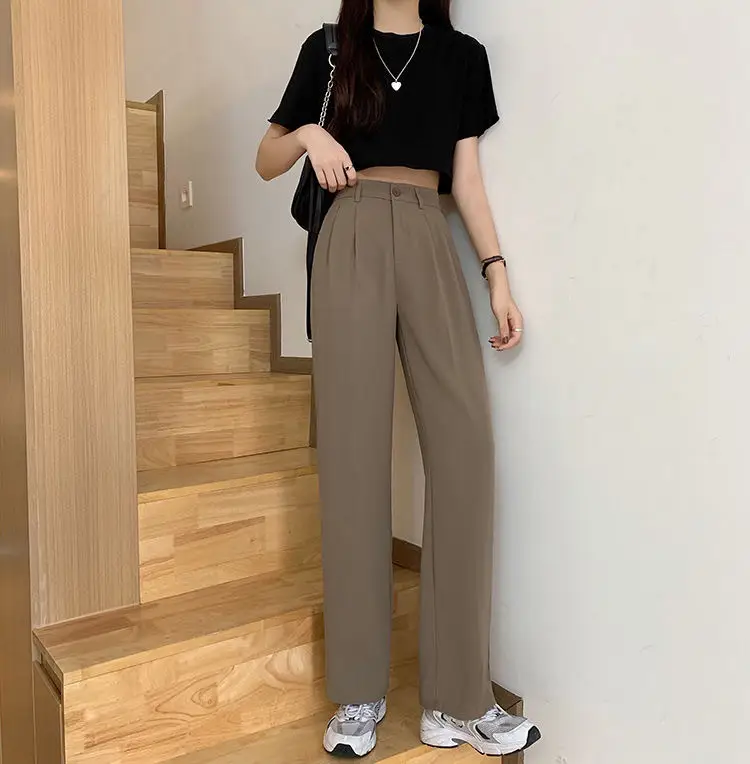 Women Khaki Wide Leg Pants High Waist Spring Autumn 2026 — feature 12