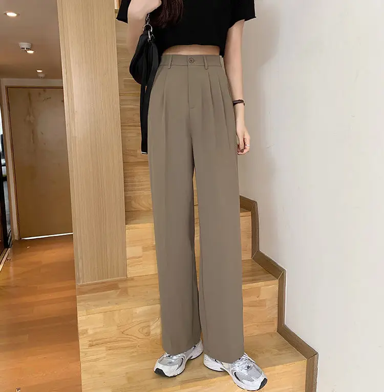 Women Khaki Wide Leg Pants High Waist Spring Autumn 2026 — feature 13