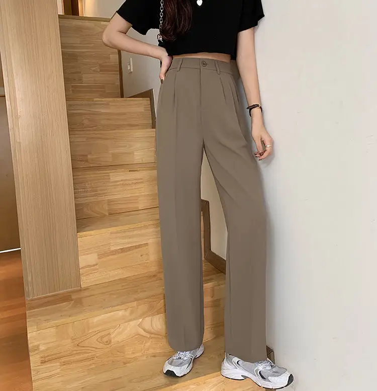 Women Khaki Wide Leg Pants High Waist Spring Autumn 2026 — feature 14
