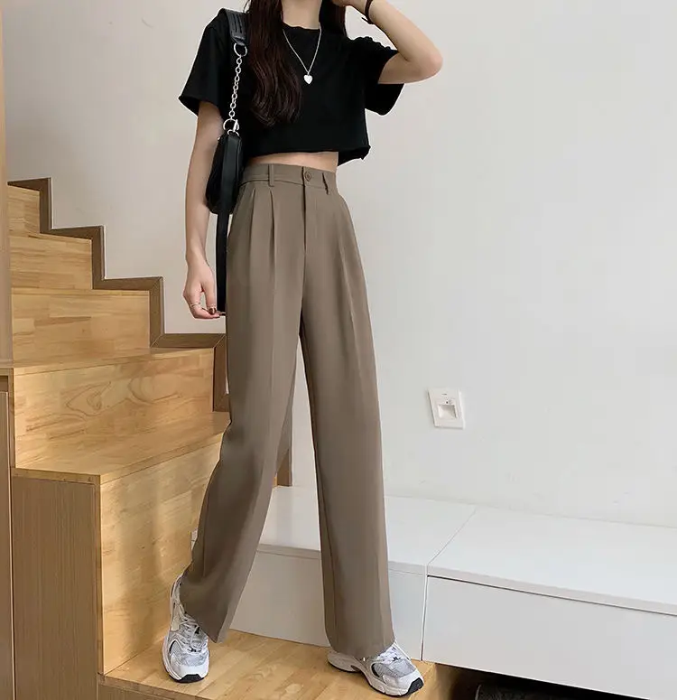 Women Khaki Wide Leg Pants High Waist Spring Autumn 2026 — feature 15