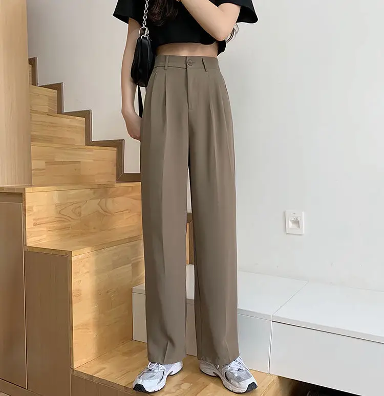 Women Khaki Wide Leg Pants High Waist Spring Autumn 2026 — feature 16