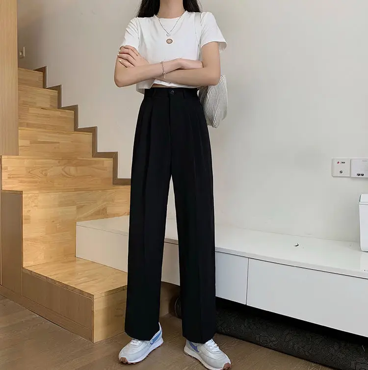 Women Khaki Wide Leg Pants High Waist Spring Autumn 2026 — feature 24
