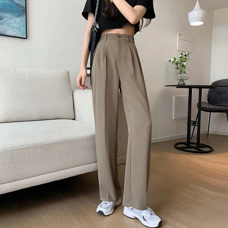 Women Khaki Wide Leg Pants High Waist Spring Autumn 2026 — feature 9