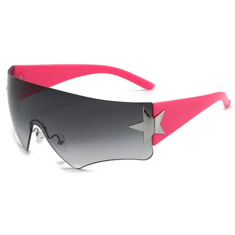 Aviator Sunglasses 2024 Star One-piece Frame