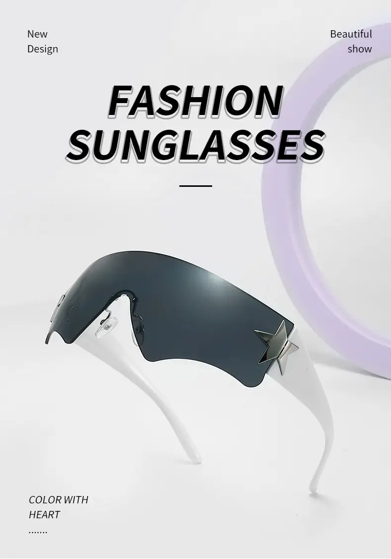 Aviator Sunglasses 2024 Star One-piece Frame — feature 2