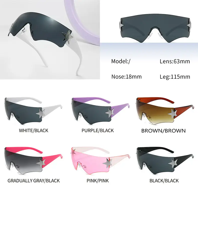 Aviator Sunglasses 2024 Star One-piece Frame — feature 9