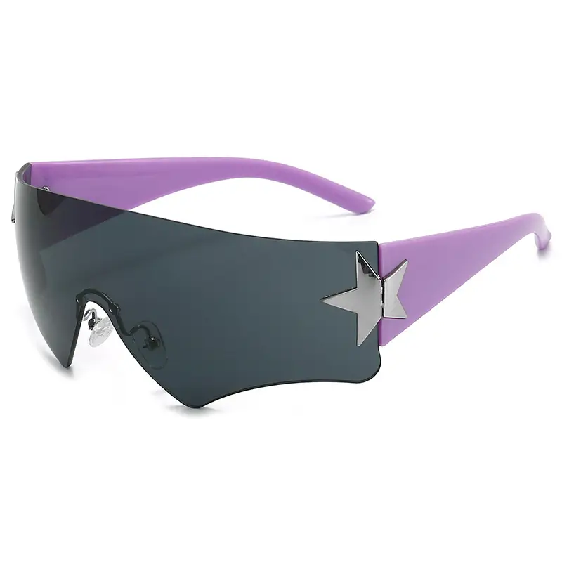 Aviator Sunglasses 2024 Star One-piece Frame